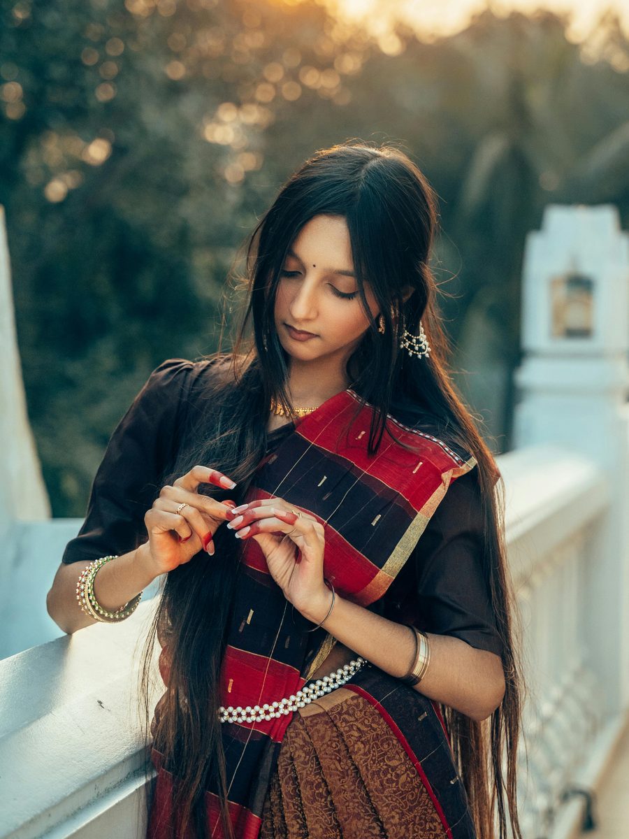 Ebony Rust Artisan Cotton Saree