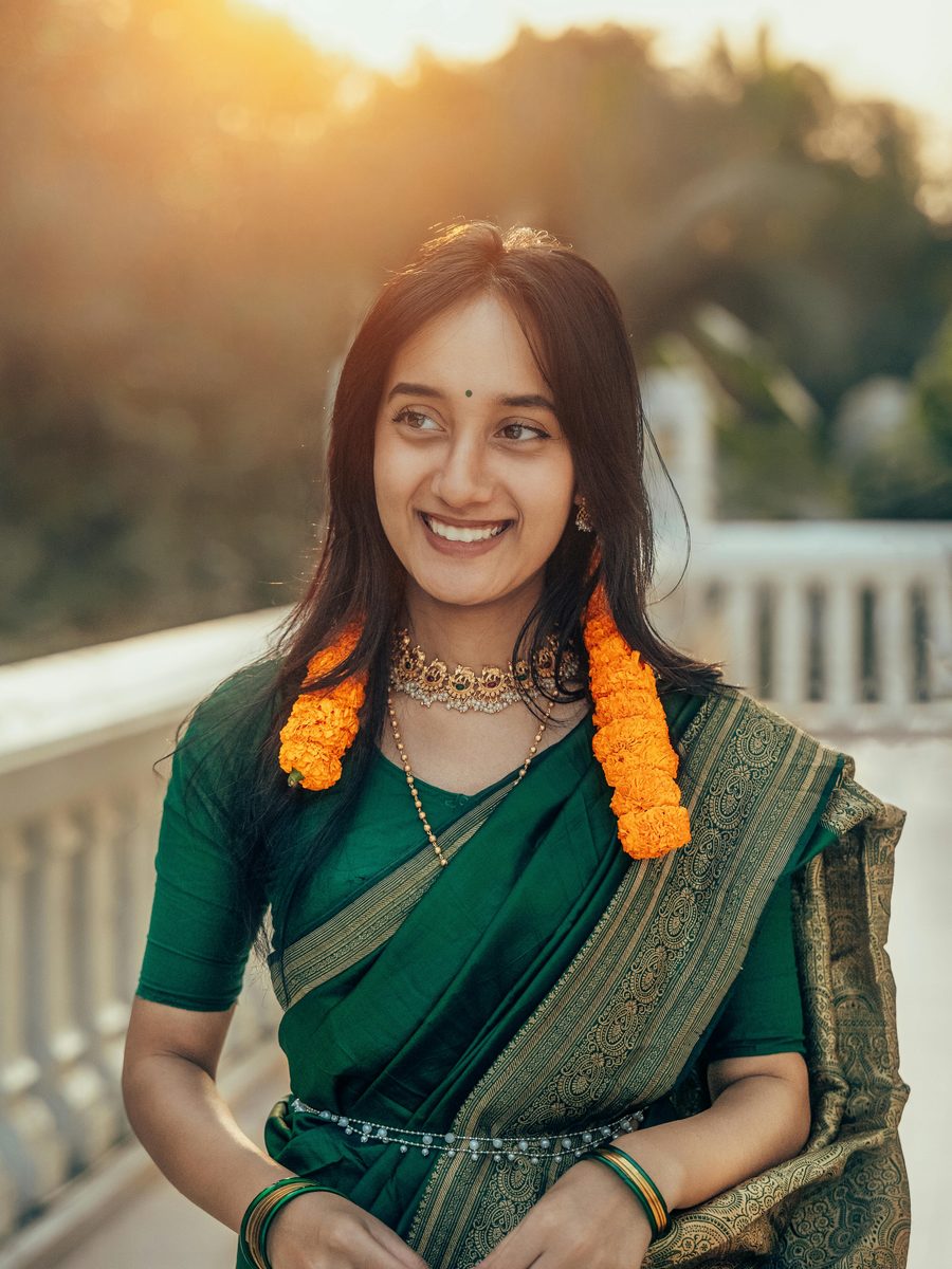 Emerald Temple Border Kanjeevaram Saree