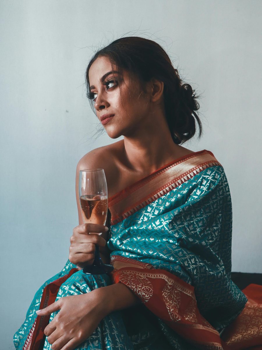 Teal Heritage Banarasi Weave Saree